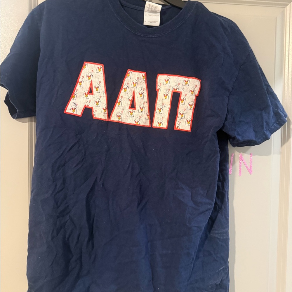 Alpha Delta Pi RMHC Navy Blue Greek Letter T-Shirt